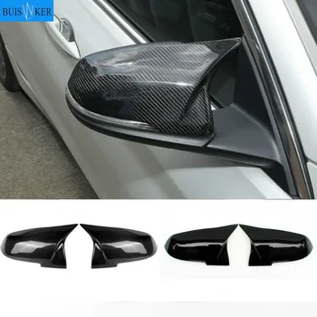 1Pair Side Rearview Wing Mirror Cover Caps For BMW 1 2 3 4 Series F20 F30 F31 F32 F34 F36 E84 2014 -2018 ABS Gloss Black