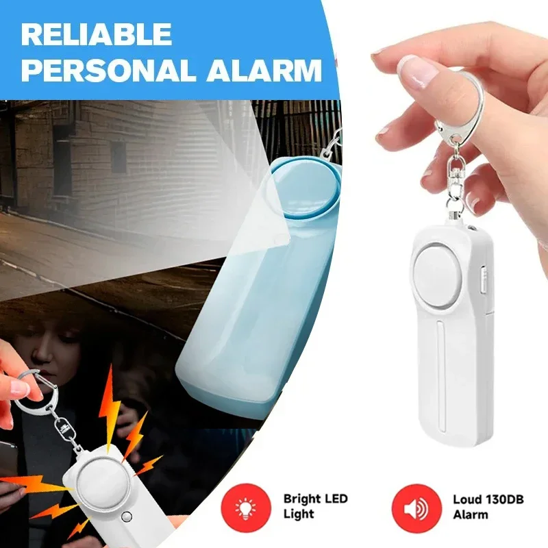 Personal Self Defense Alarm 130db Self Defense Siren Safety Alarm For Women Girl Personal Keychain Alarm with LED Alarm