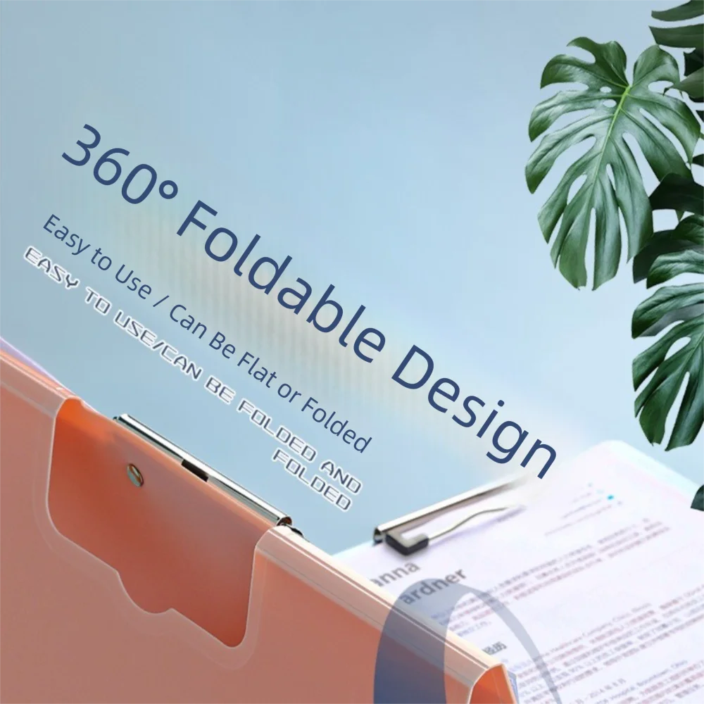 Cartella A4 durevole di grande capacità Appunti multifunzionale con morsetto con coperchio Blocco note Cancelleria per studenti