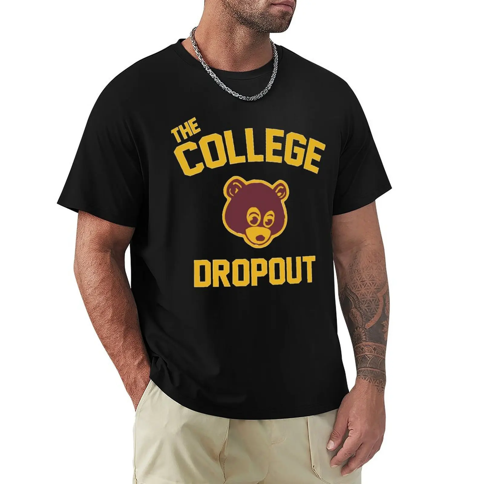 The College Dropout Godfather T-Shirt men t shirt cotton 100% T-Shirt