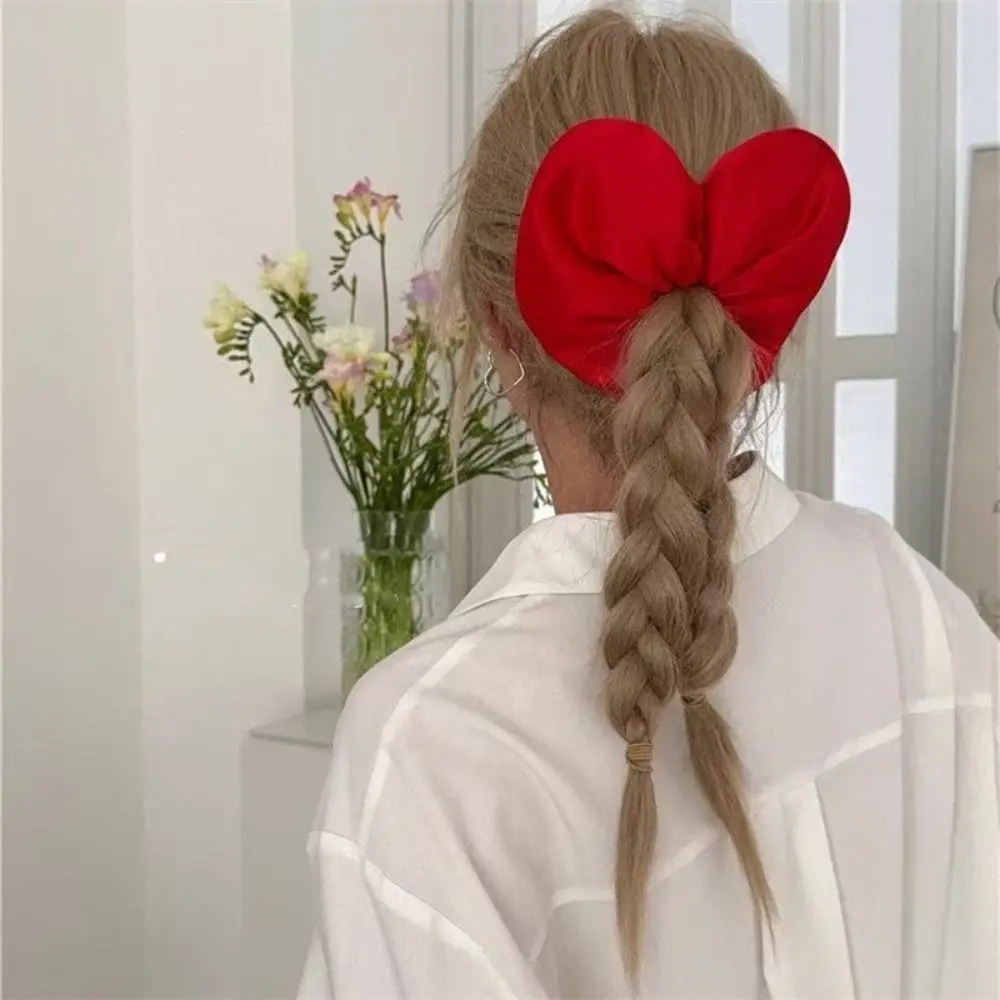 

Heart Shape Heart Hair Rope Love Oversize Ponytail Elastic Rubber Band Ponytail Holder Hair Tie Exaggerated Hair Ring Ladies