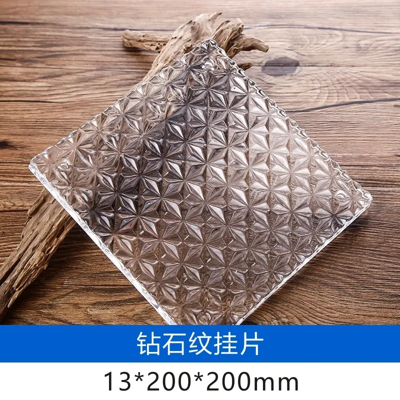 Crystal glass hanging piece, glass brick partition wall, solid crystal brick, transparent square, ultra white ice pattern