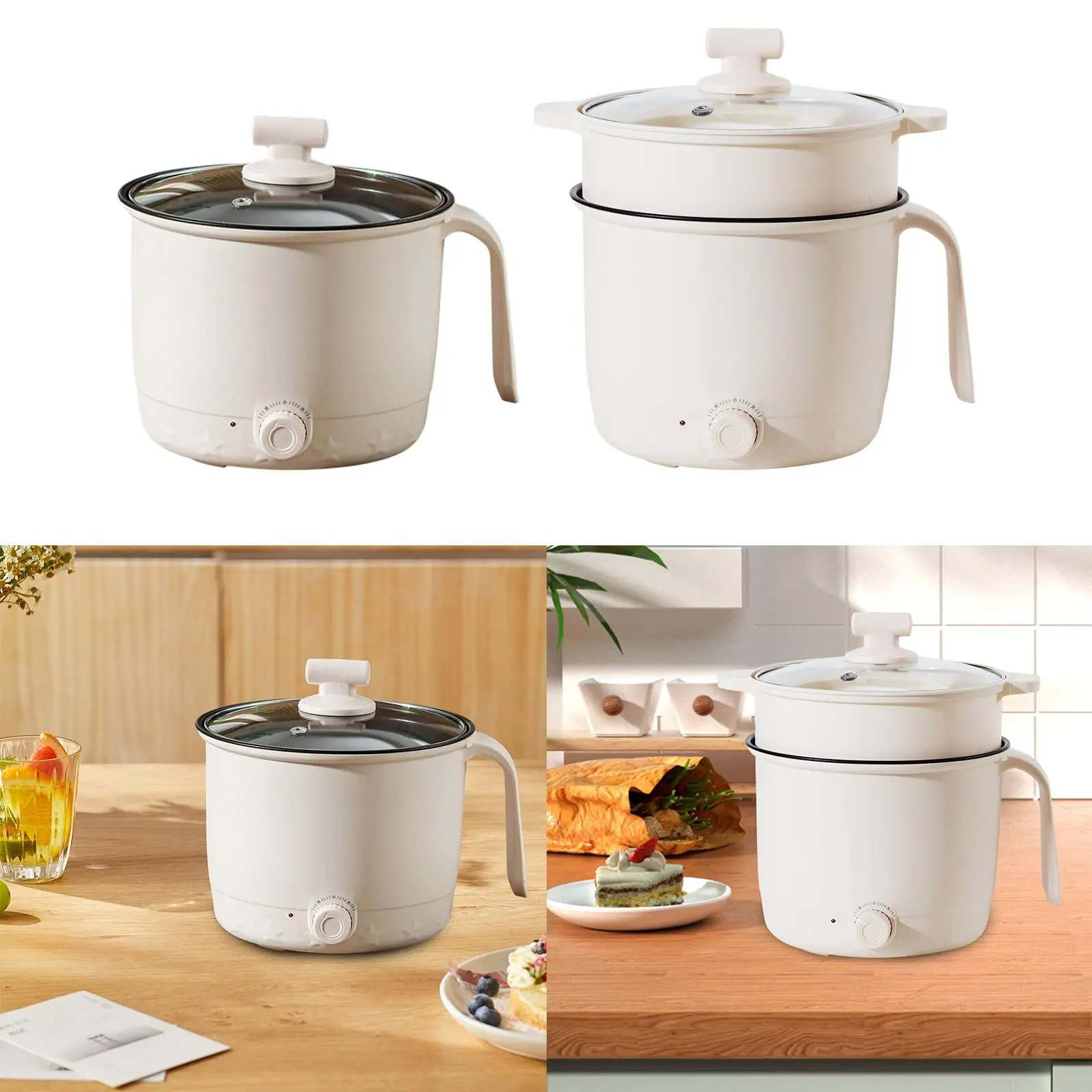 Мини-горячая кастрюля с антипригарным покрытием и ручкой, 2-ступенчатая электрическая сковорода для жарки суп-стейка