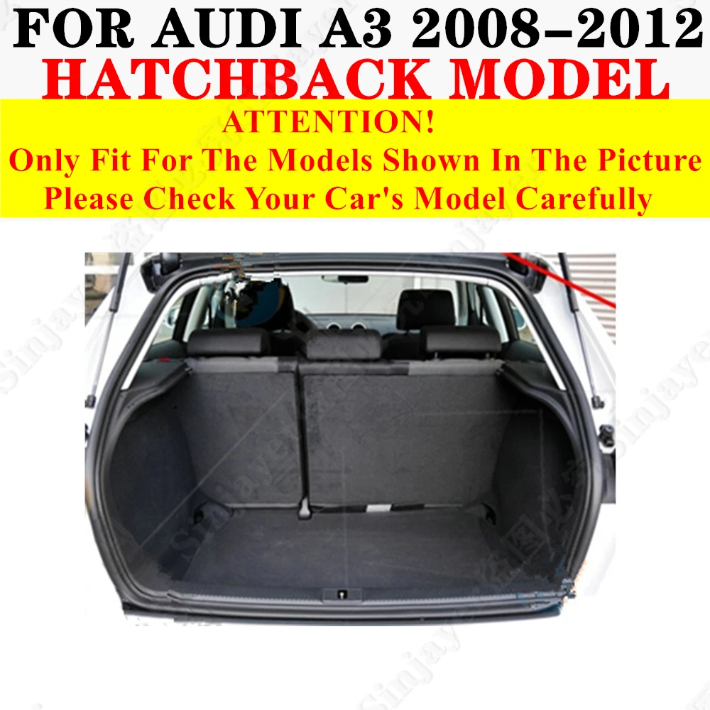 High Side Car trunk mat for AUDI A3 Hatchback 2012 2011-2008 Tail Boot luggage Pad Rear Cargo Liner Cover Interior Accessories