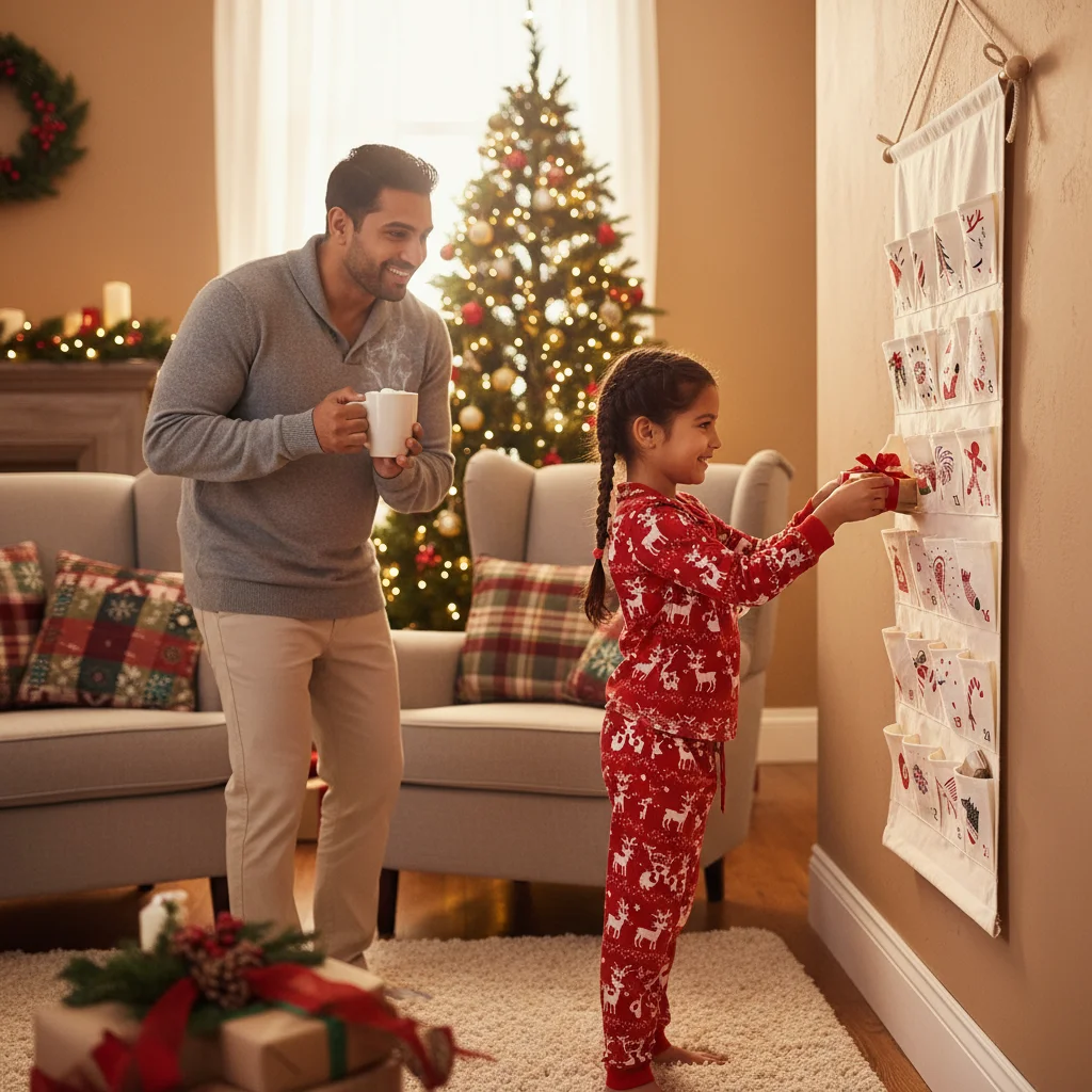 عيد الميلاد تقويم القدوم 24 جيوب للتخصيص قماش جدار شنقا المنظم ديكور احتفالي مع لمسة شخصية قابلة لإعادة الاستخدام