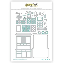 Layer Hoosier Cabinet Christmas Cutting Dies for New 2024 Scrapbooking Paper Making Bee Frame Craft Card no Stamps