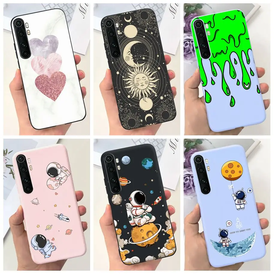 For Xiaomi Mi Note 10 Lite Case Cute Astronaut Soft Cover For Xiaomi Mi Note 10 Note10 Pro Silicone Funda Mi Note 10 Lite Bumper