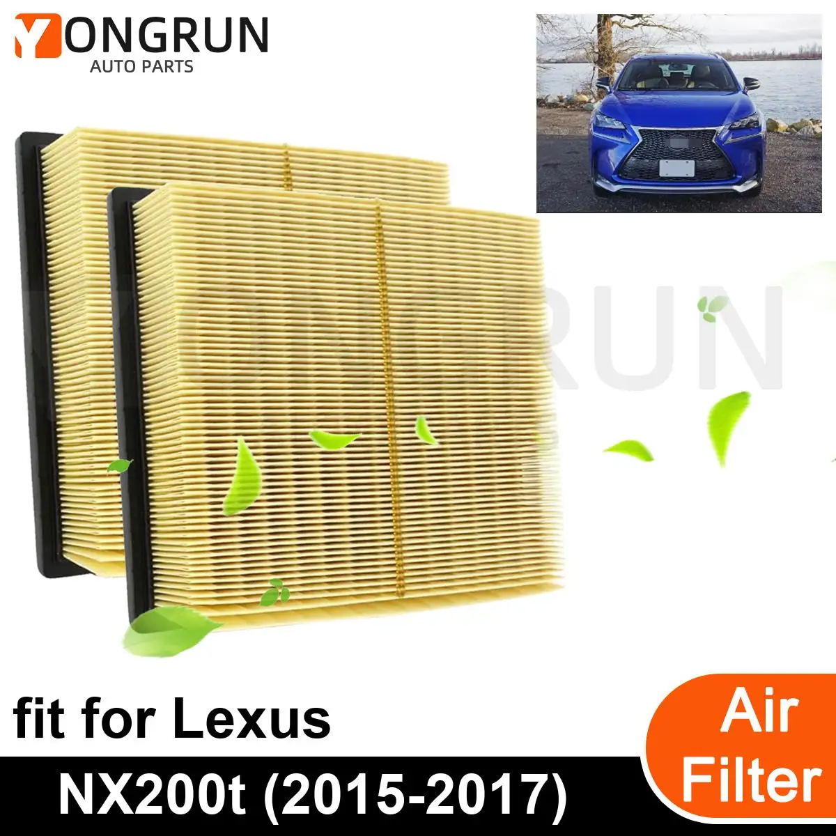 2Pcs New Car Engine Air Filter Cleaner for 2015-2017 Lexus NX200t Car Accessories OEM CA10755 17801-0P050 17801-31131 17801YZZ11