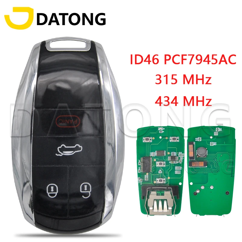 Datong World Upgrade ID46 PCF7945AC Chip 315/433MHz Keyless Go Proximity Car Key For Bentley