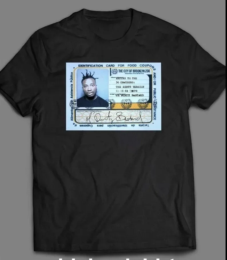 Ol Dirty Bastard Food Stamp Card Unisex Black T-shirt S-5XL Q8734