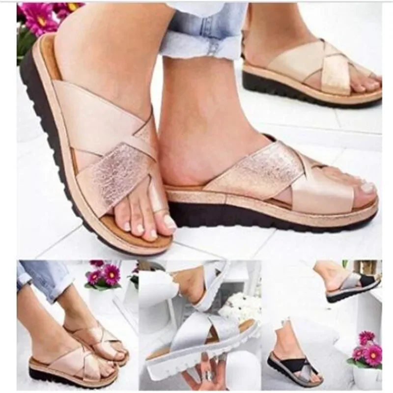 

Stylish Correction Sandal for Women with Orthopedic Bunion Corrector - Comfy Platform Design