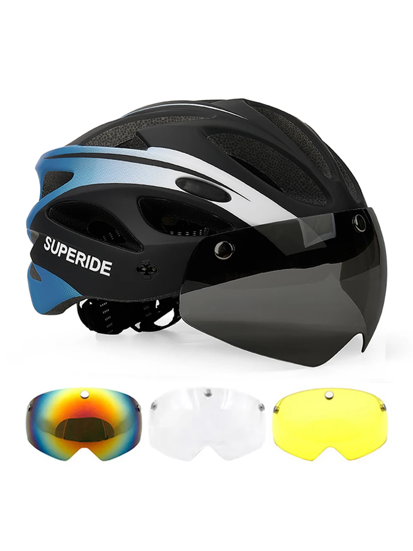 AliExpress SUPERIDE Men Women Cycling Helmet with Goggles & Sun Visor Ultralight MTB Bicycle Helmet Outdoor Road Bike Mountain Bike Helmet