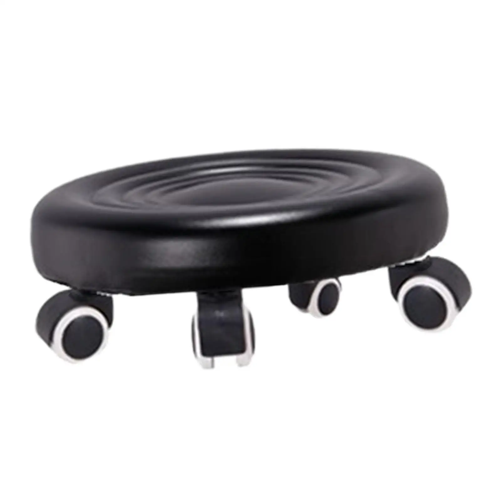 Pedicure Stool, Rolling Stool, Movable PU Seat, Padded, Sturdy Makeup Rolling