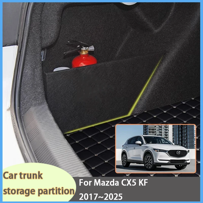 

For Mazda CX5 KF 2017~2025 2018 Car Upgrade Organizer Trunk Side Partition Trunk Interior Storage Box Parts