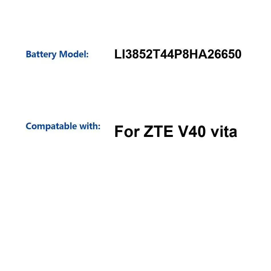 

Для Zte V40 Vita аккумулятор мобильного телефона LI3852T44P8HA26650 Премиум замена 5200 мАч сейф