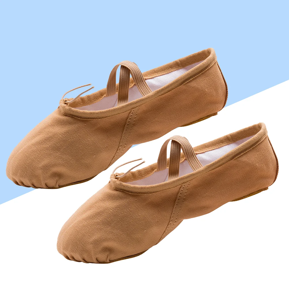 1 Pair Fashion Sole Ballet Shoes Ballet Dance Practice Shoes Yoga Ballet Shoes for Girls Women (Light Brown Size 24 155CM, 95U