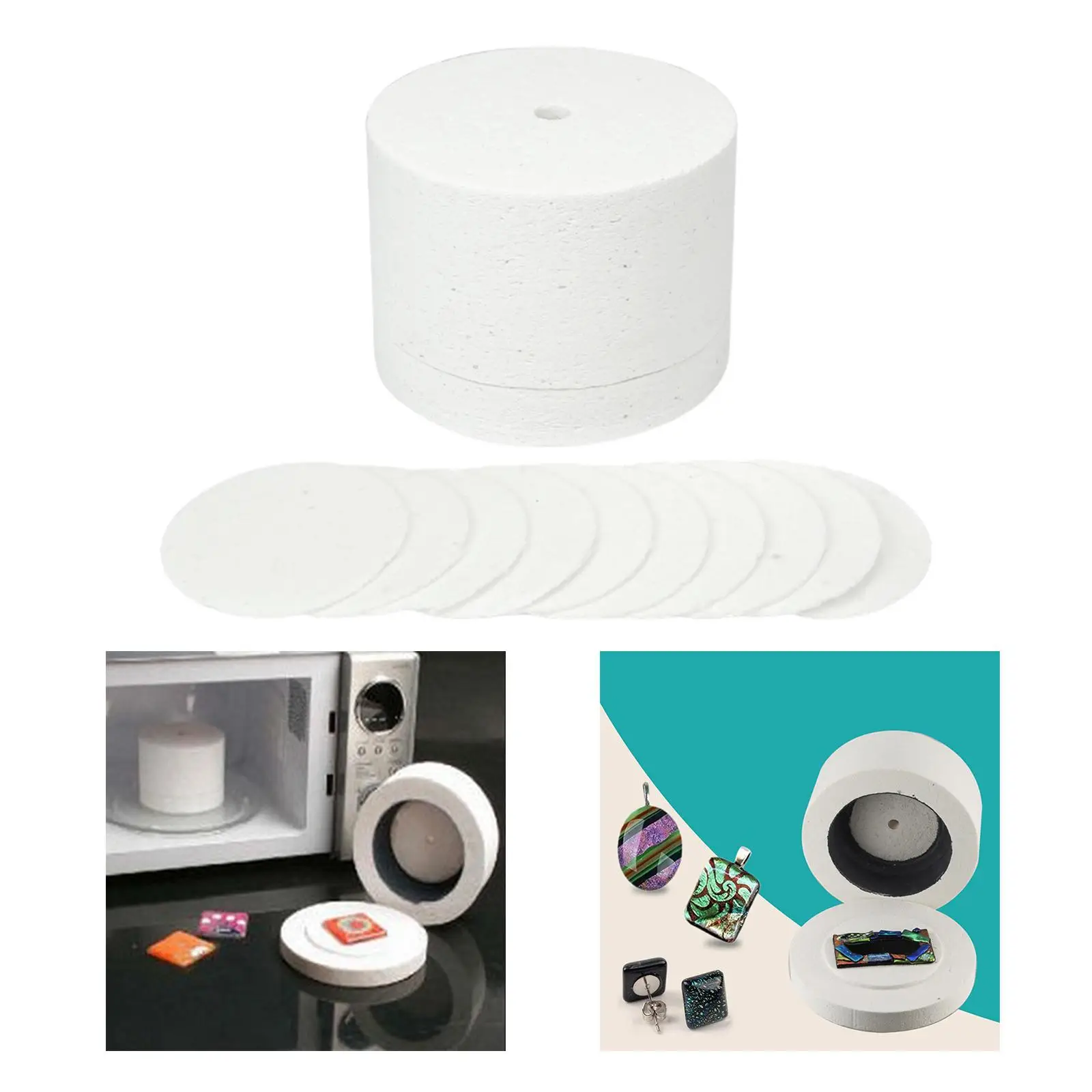 Ceramic Microwave Kiln Small with Kiln Paper Professional for Jewelry , Melting Stained Glass, Fusing Supplies, Beginner