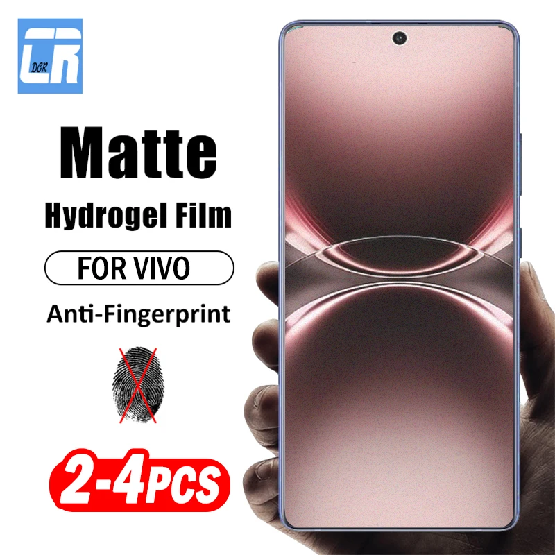 

2-4 шт., простая в установке защитная пленка для экрана для Vivo X200 X100 Ultra X100S X90S X90 X80 X70 Pro+, полностью изогнутая матовая гидрогелевая пленка