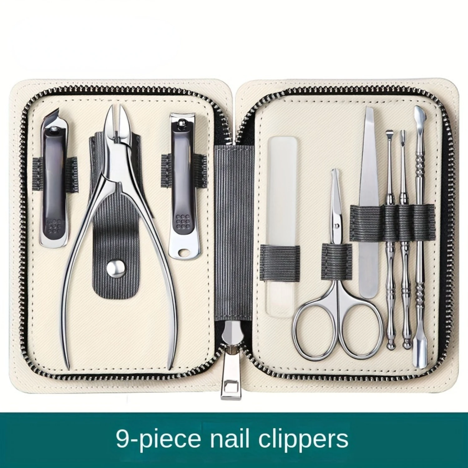 Steel Nail Clipper Set - Comprehensive Manicure Tools Kit with Multi-Purpose Nail File, Precise Nose Hair Scissors, and Essentia