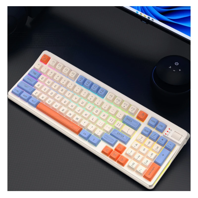 

Keyboard gamer 97 keys backlit ergonomic Keyboards computer office rgb pc wired cute low profile key board usb colorful teclado