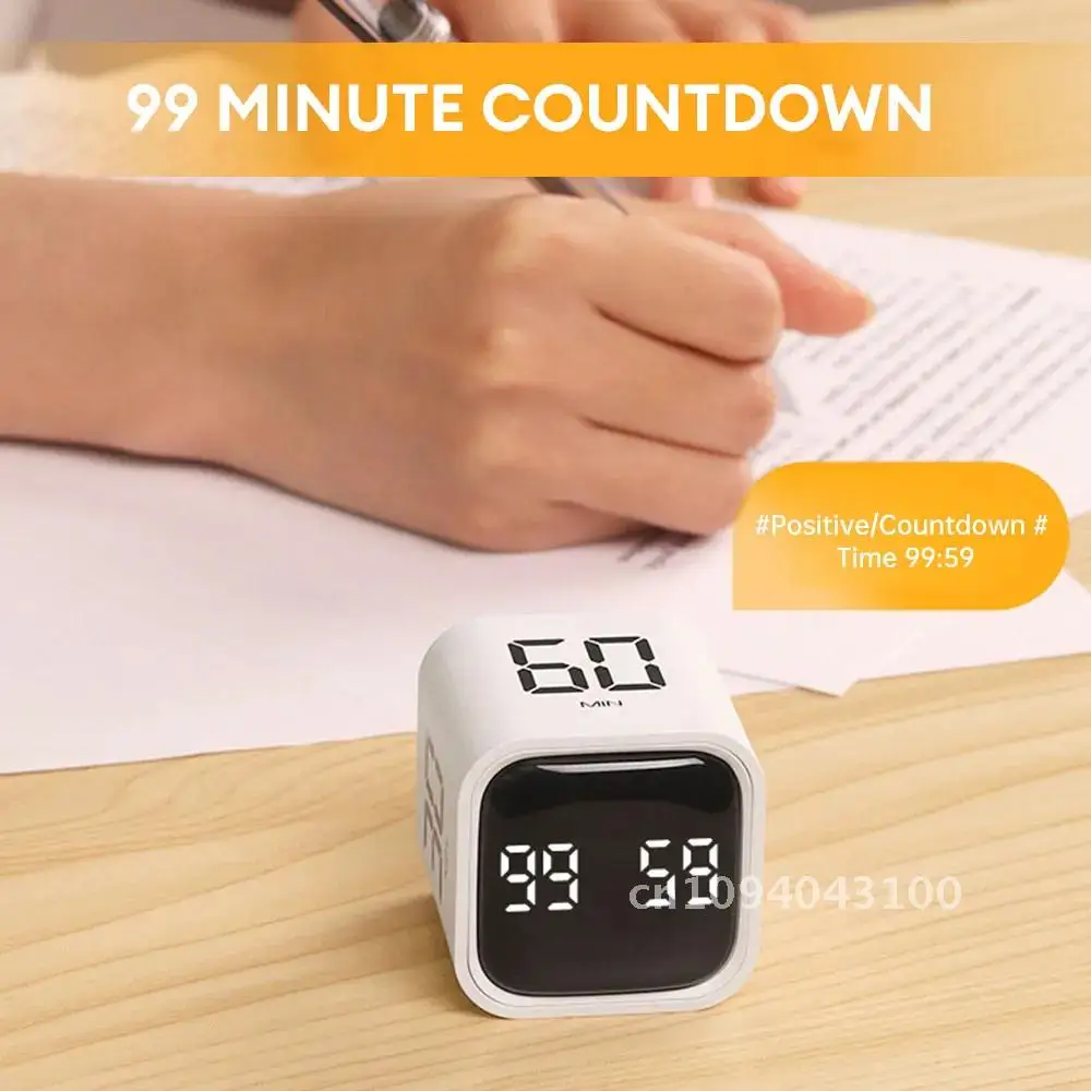 

Mini Digital Timer Cube Timer Gravity Countdown Learning Timer Modes Display Sensor Flipping 4 Cooking Dual Time Preset LED