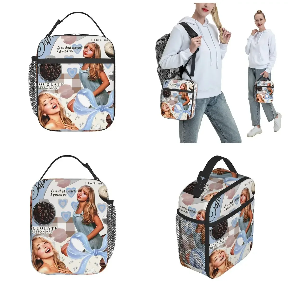 Sabrina Carpenter Espresso Insulated Lunch Bags Food Container Leakproof Thermal Cooler Lunch Boxes for Picnic