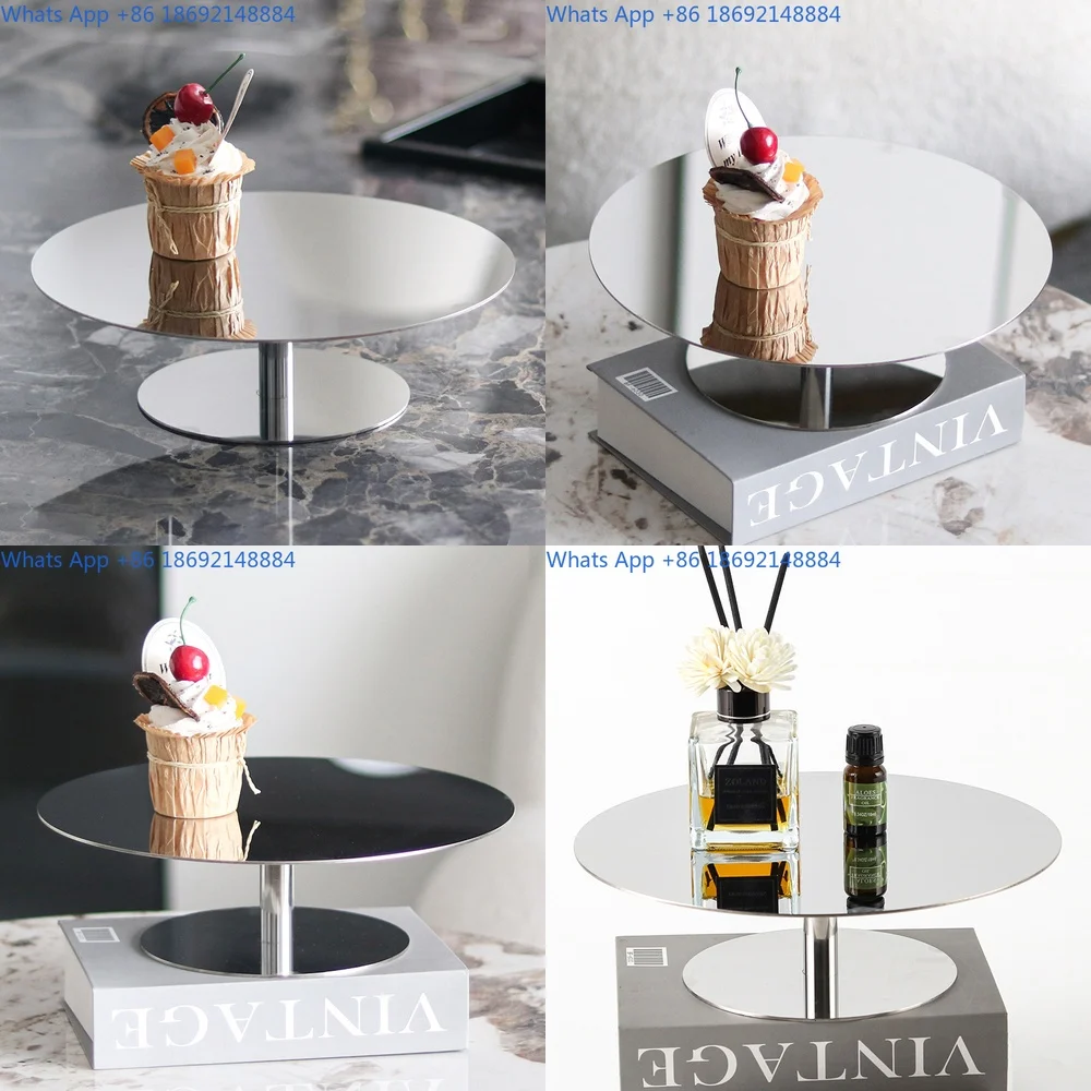 

Minimalist Luxury Mirror Tray Double Layer Fruit Dessert Plate for Hotel Home Kitchen Decor