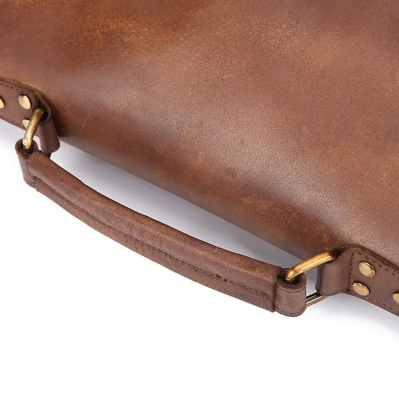 Sac à Main Vintage en Cuir group pour Homme, Sacoche à Bandoulière, de Loisirs, Fourre-Tout Marron, 2024