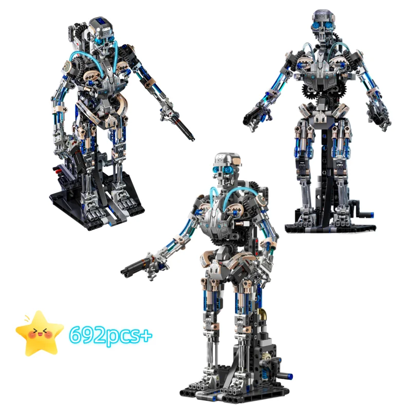 

Механические вращающиеся строительные блоки робота со светом MOC, образовательная сборная модель для детей-подростков, подарки на Рождество и день рождения