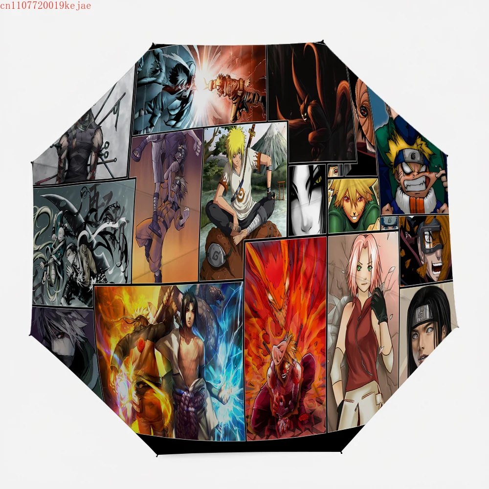 

Зонт Наруто Шиппуден Саске Учиха, с принтом по мотивам манги, ветрозащитный, складной, с защитой от УФ-излучения, портативный, для фанатов аниме