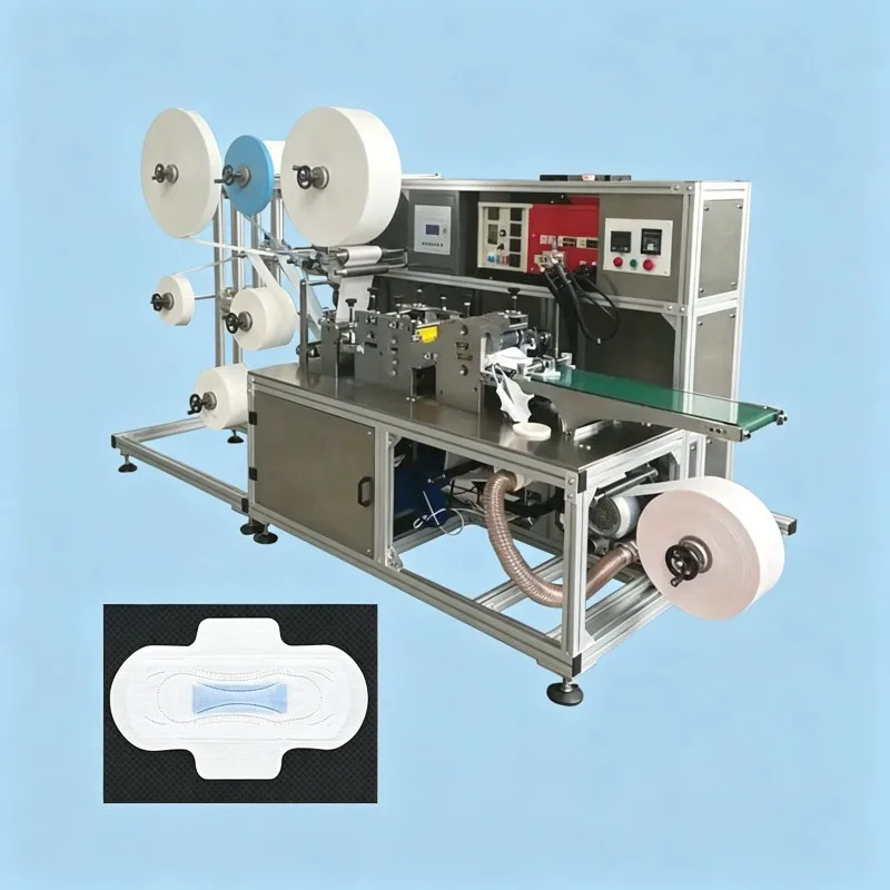 Full Auto Sanitary Pad Bagging Machine | Servo Control Folding Packing Equipment for Women Napkin Production | OEM Support