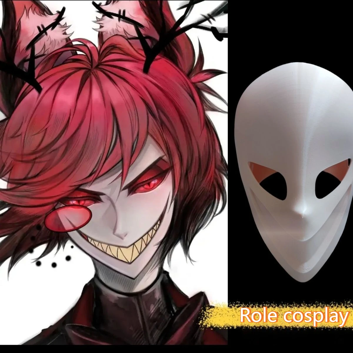 

Customize Character Boy/Bily Kigurumi Half Head with Lock Anime Cosplay Kigurumi Mask COS Headgear