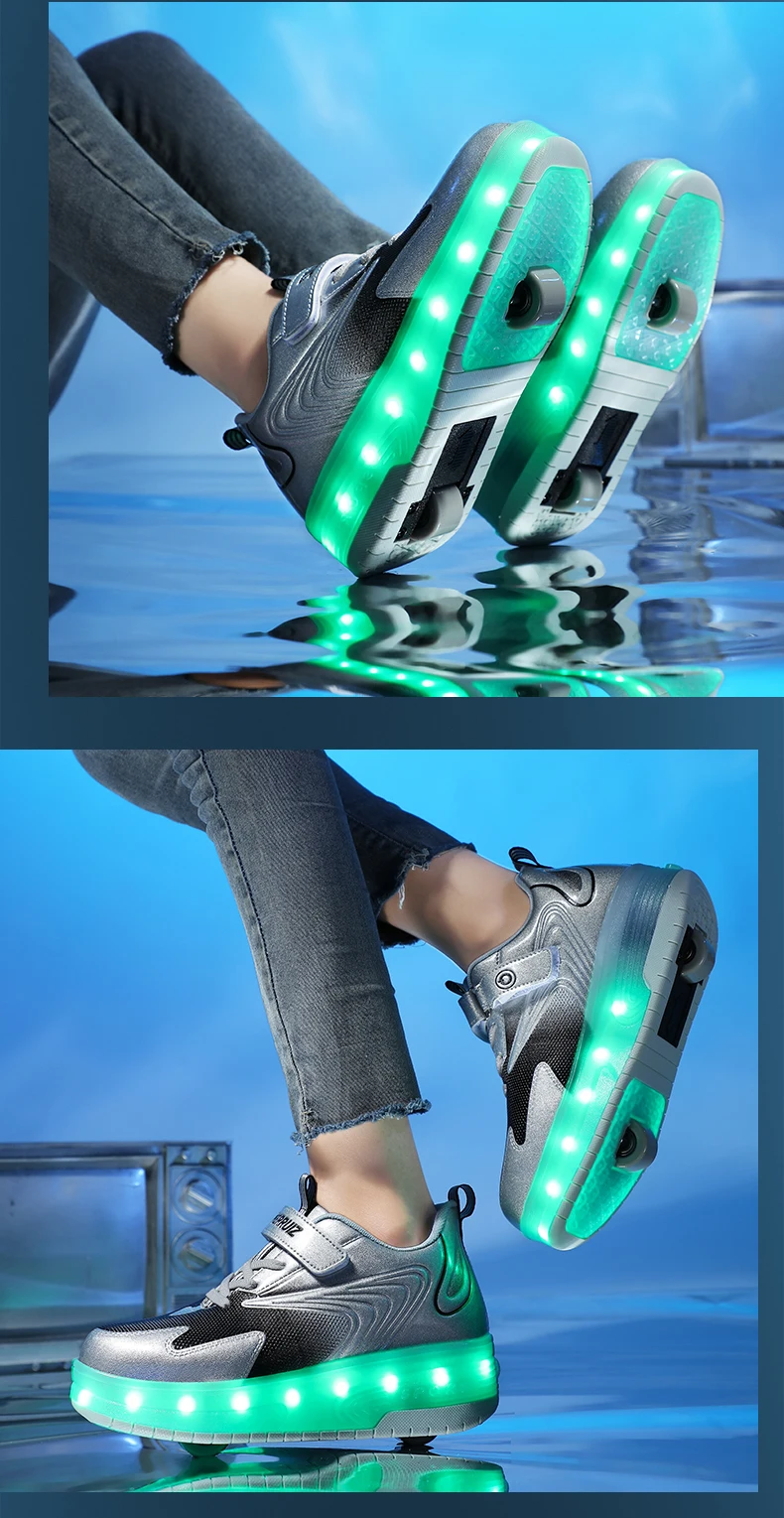Kinder Turnschuhe USB Aufladen Leuchten Skates Schuhe Jungen Mädchen Casual Skateboard Schuh Rollschuh Outdoor Sport Schuhe Mit LED – Detail 10