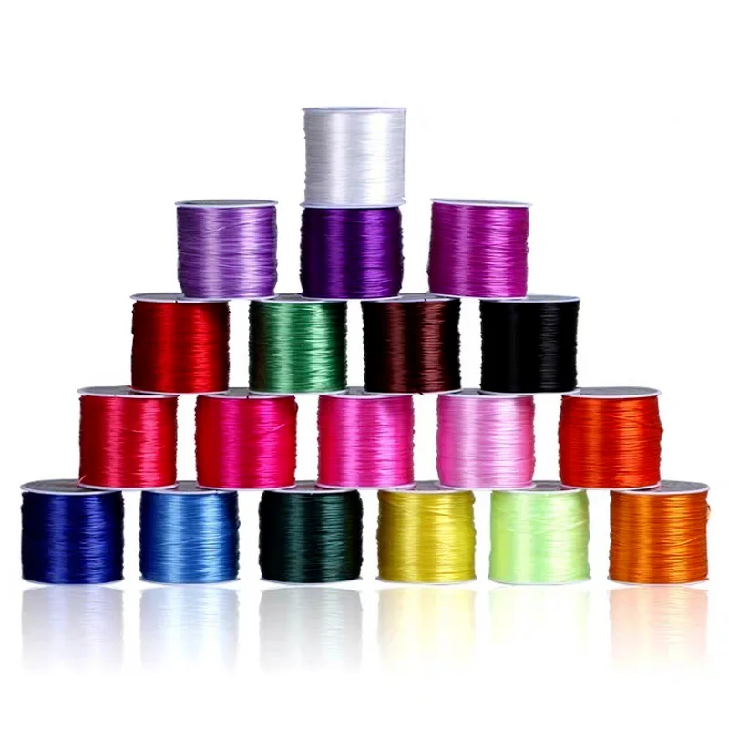 10M kolorowy mocny elastyczny kryształowy sznurek do koralików 1mm do bransoletek rozciągliwa nić naszyjnik sznurkowy DIY tworzenia biżuterii sznury