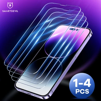 SmartDevil 2/4 adet ekran koruyucu iPhone 15 Pro Max 15 artı 14 13 12 11 Mini temperli cam HD ön Film 9H iPhone 15 için