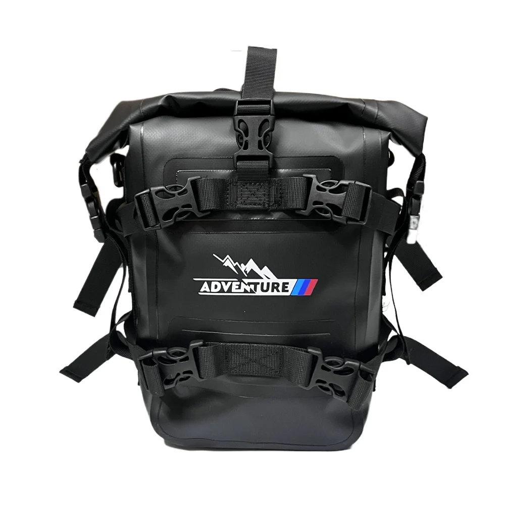 Motorcycle Crash Bar Waterproof Dry Bag - ADV用バイク用クラッシュバーバッグ 8L×2個、ショルダーストラップ付き、サイドバッグ、防水、工具収納、旅行用。