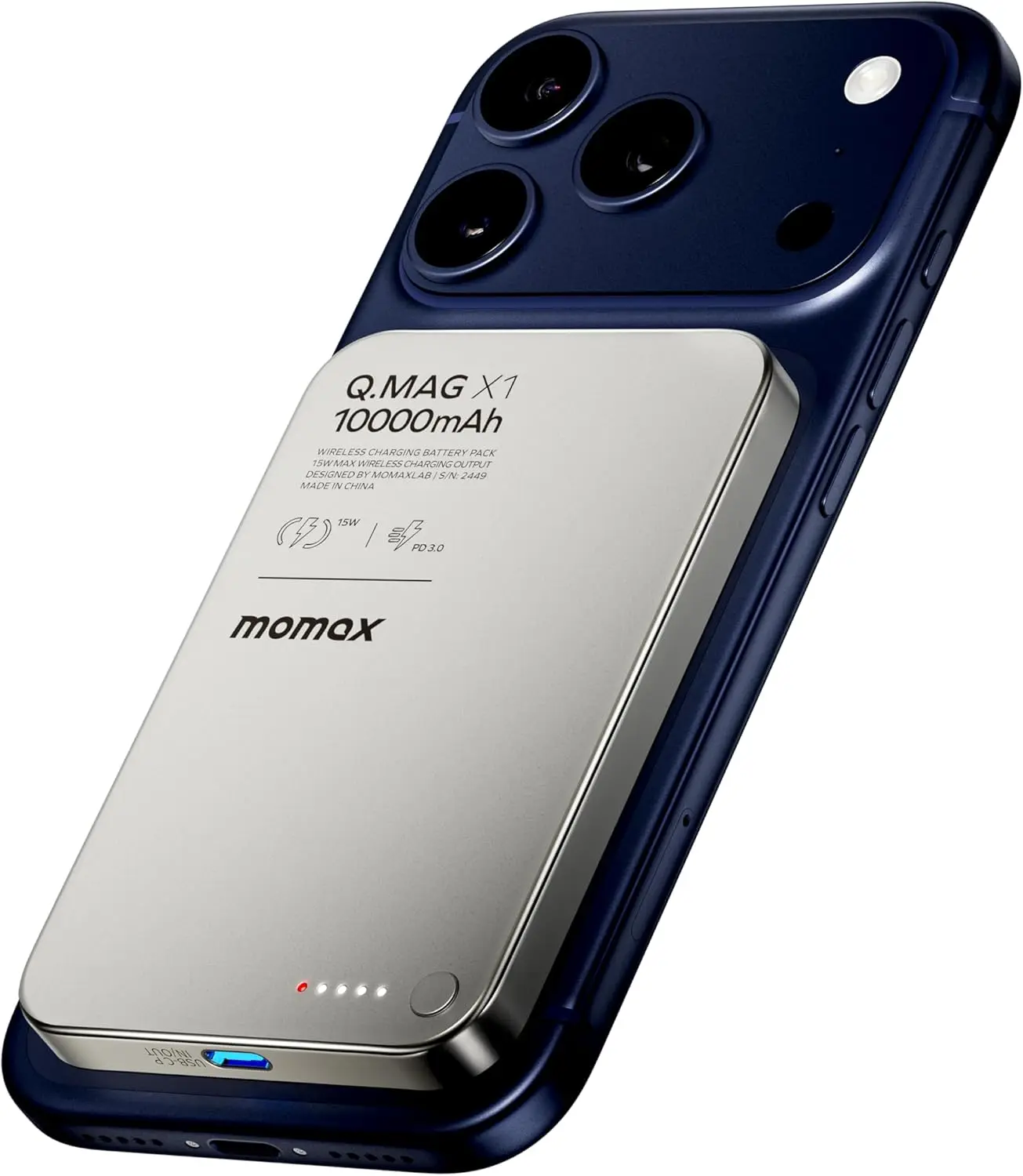 10000mAh Magnetic Power Bank, 15W Wireless & 20W PD Fast Charging, Ultra-Slim 0.5in, Compatible with iPhone 12-17