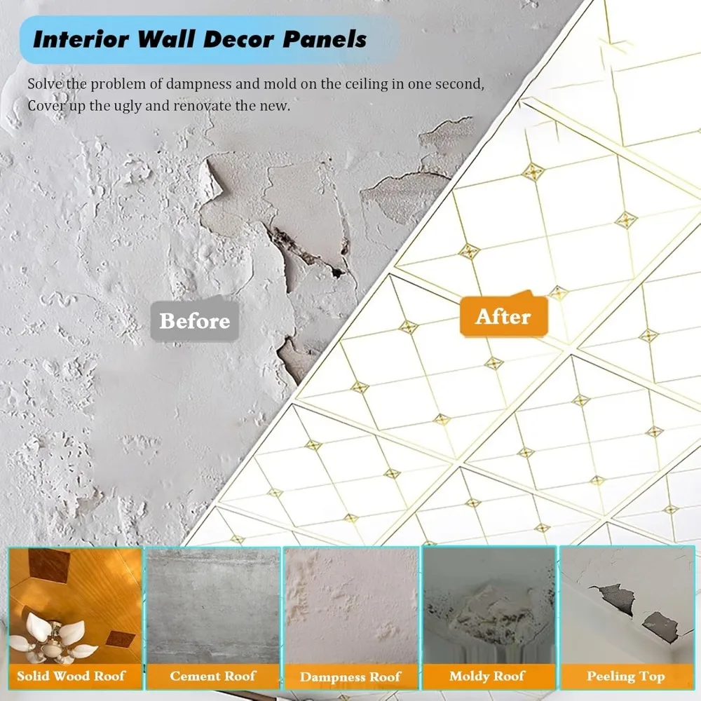 Звукоизоляционная потолочная плитка, самоклеящаяся, 10 шт. 20 30 40 50 шт. Легкая наклейка для декора стен для интерьера Peel and Stick - Easy C