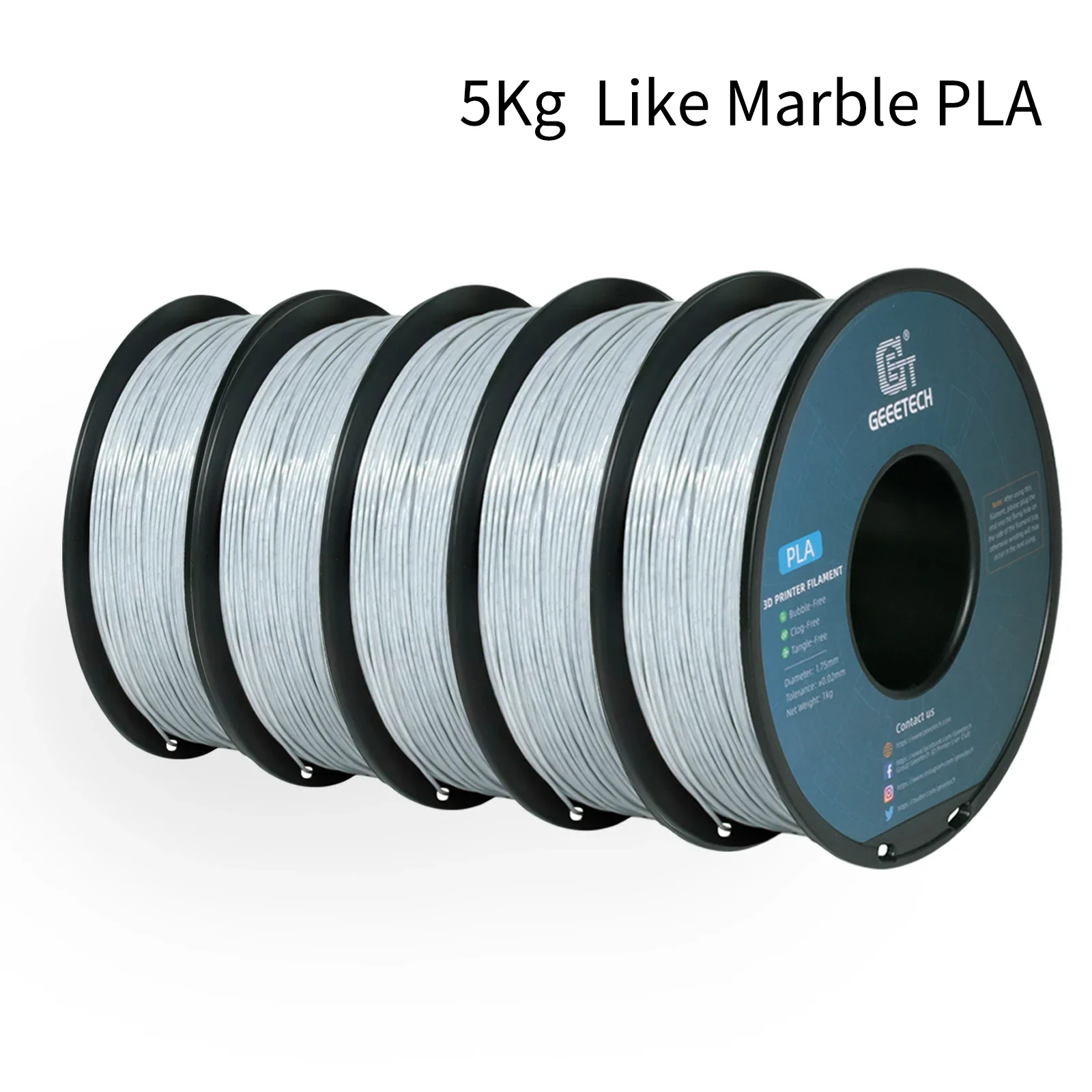 

Geeetech, 5 кг, как мраморная нить для 3D-принтера PLA, пластик 1,75 мм, без запутывания, проволочные материалы для 3D-печати, вакуумная упаковка