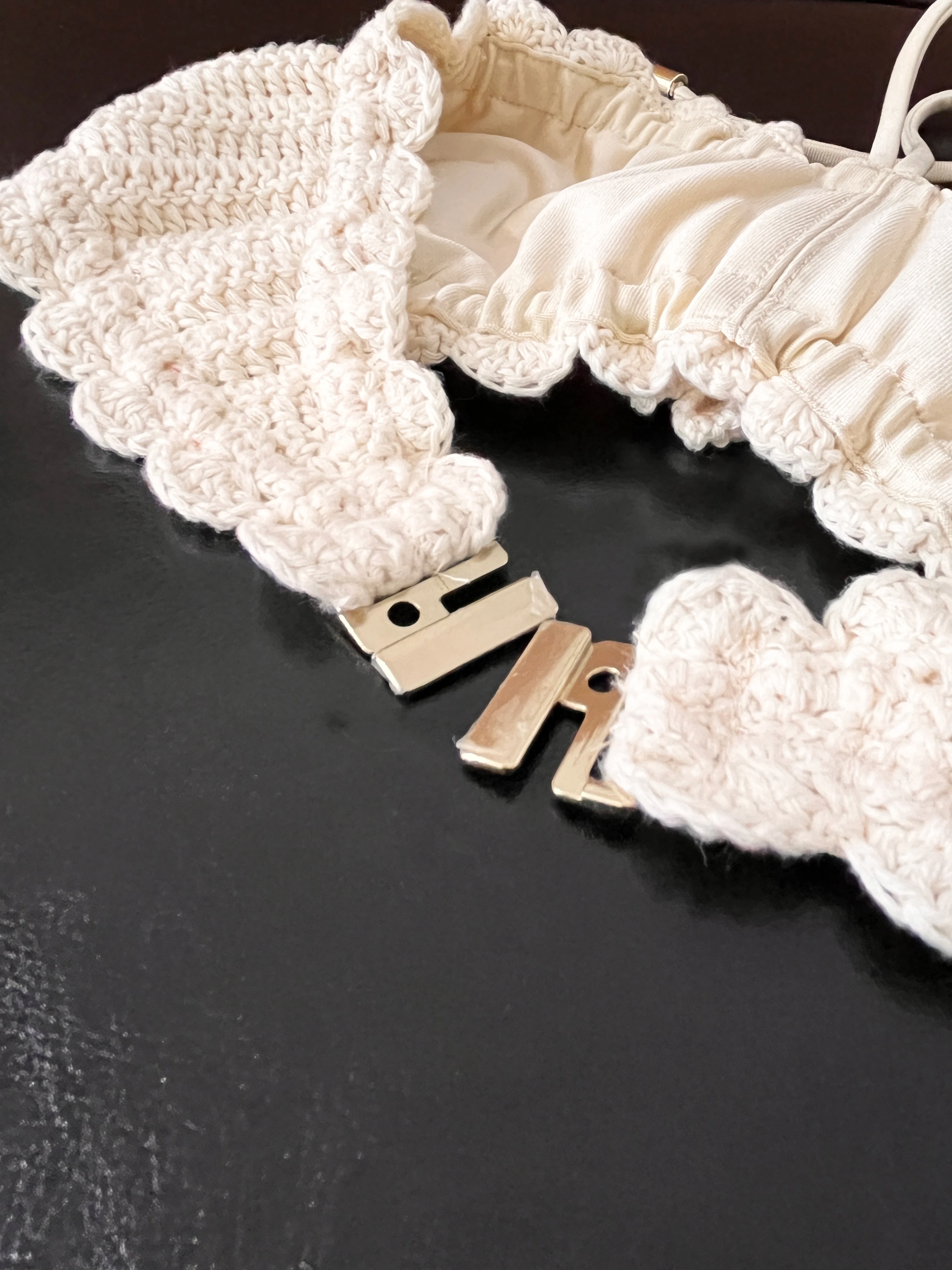 2025 Boho Crochet Bikini Set 3D Flower Halter Bandeau Top Tie Side Thong Bottom Handmade Knit Swimwear Women Beachwear