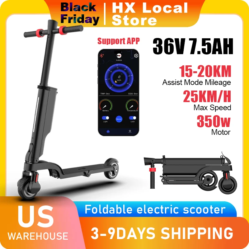 

HX X6 electric scooter Foldable 350W 25KM/H Electric scooters 7.5AH 36V E Scooter 5.5 Inch Escooter for Adults