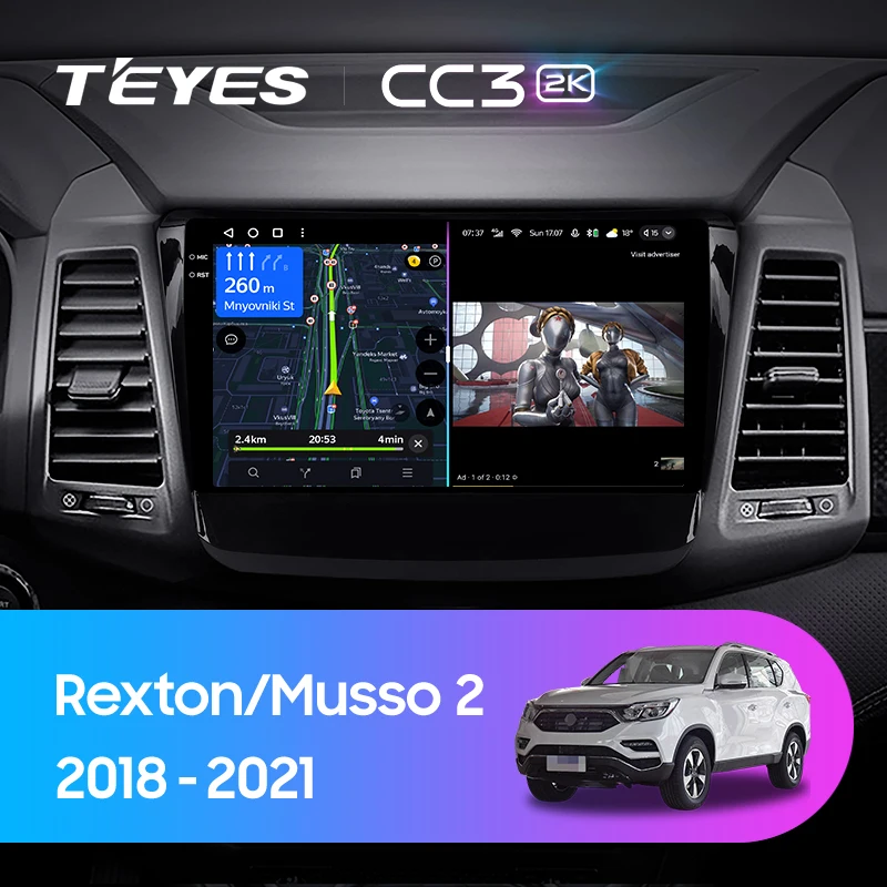 TEYES CC3 2K For SsangYong Rexton Y450 Y400 Musso 2 2018 - 2021 Car Radio Multimedia Video Player Navigation stereo GPS Android 10 No 2din 2 din dvd