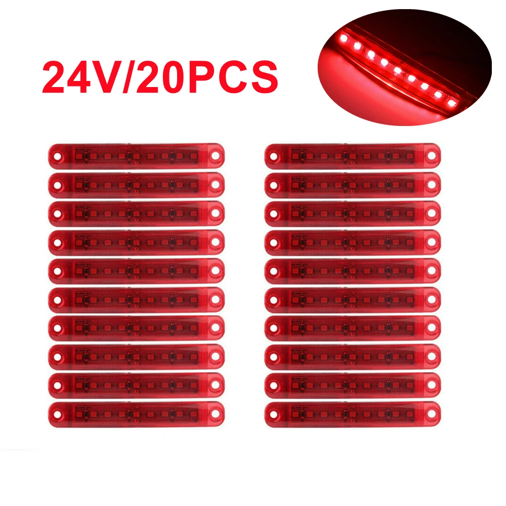 20pcs 24 volt LED Truck Side Marker Lights LED Truck Light Camion White 9 SMD LED Auto Car Bus Truck Indicator Trailer Light