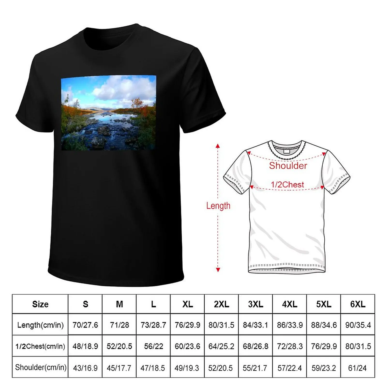 Mountains reflecting from lakes surfice in lapland T-shirt anime kawaii clothes Blouse plain t shirts for men pack