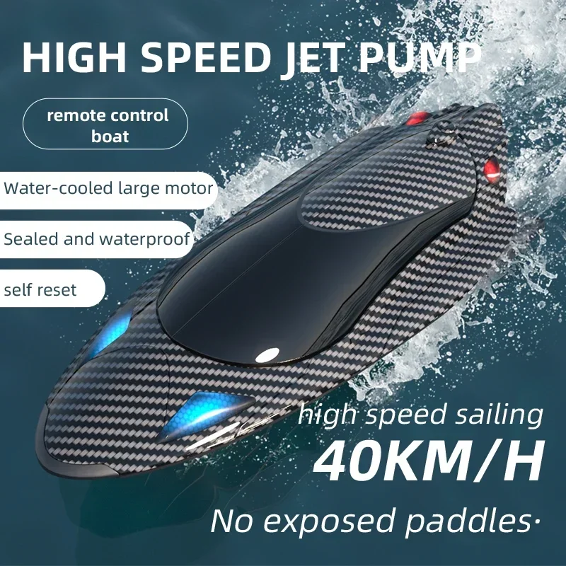 FY011 40 km/u RC Boot Borstelloze Elektrische twin turbo Hoge Snelheid Racing Speedboot Waterdichte Jacht carbon RC Boot Elektrische Kid speelgoed