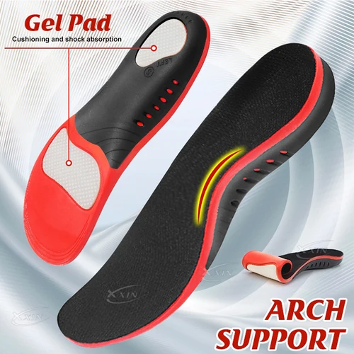 XXin 아치 지지대 신발 안창 평발 교정 패드 쿠션, 삽입 정형 힐 컵 메모리 폼 Size35-49 