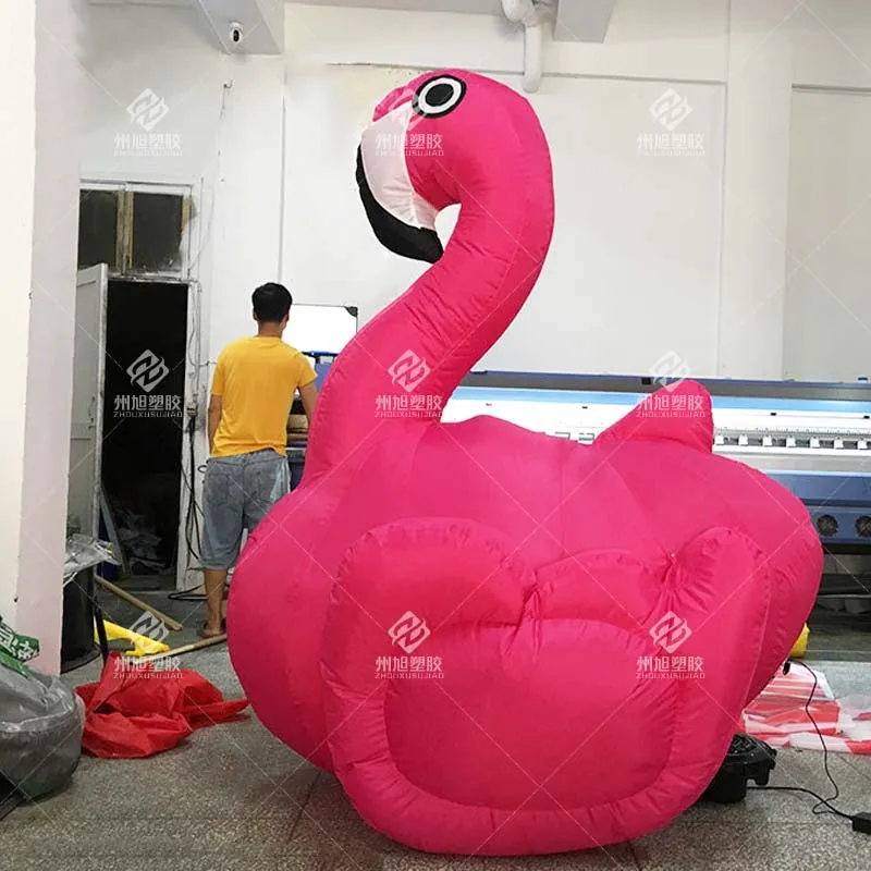 Flamingo inflável personalizado, decoração inflável de pano oxford, adereços de decoração de festa de evento