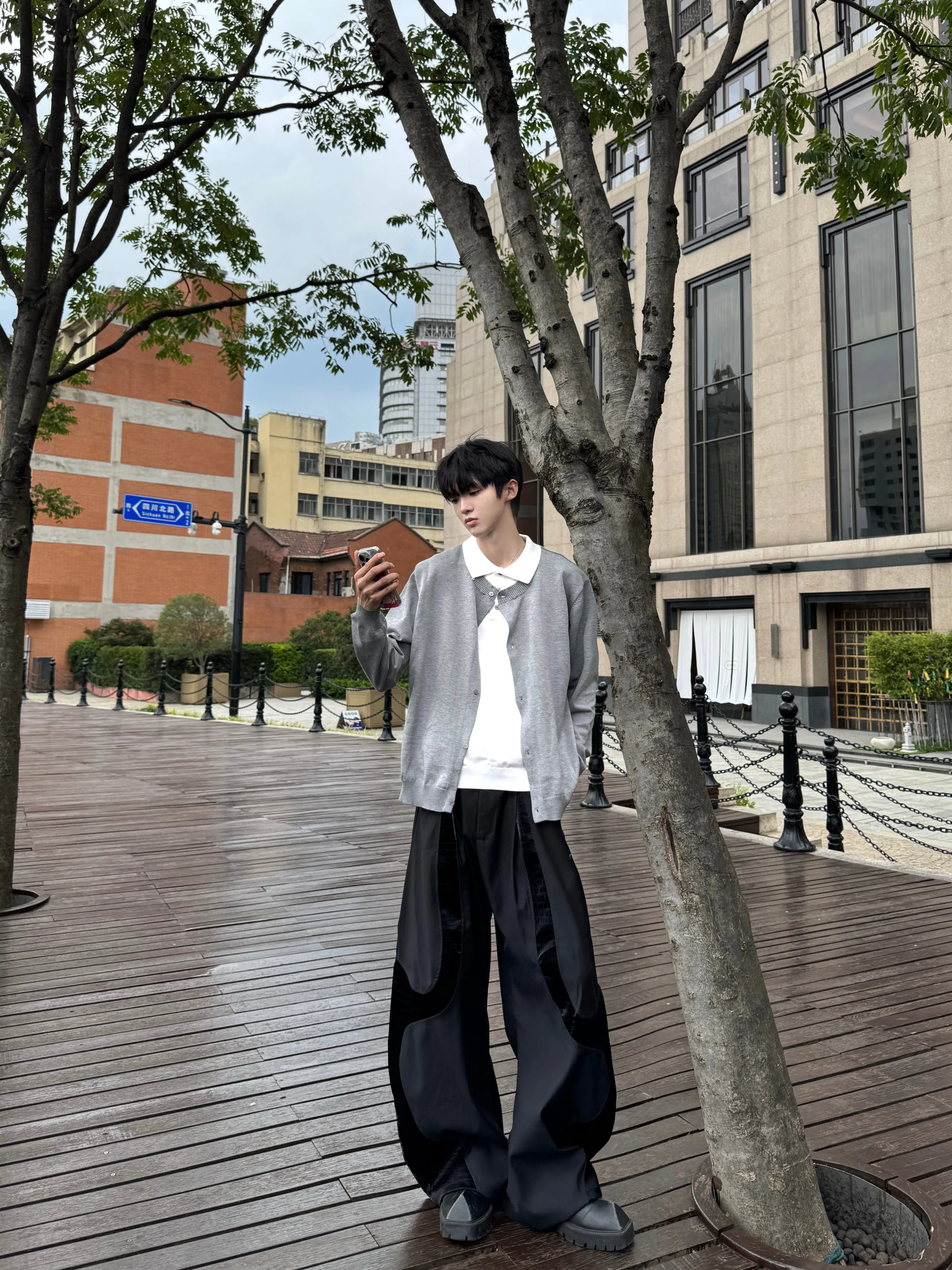 Men's 2025 Autumn Winter New Knitted Tops Faux Two-Piece Retro Single-Breasted Multi-Button Cardigan Chic Knitted Jacket Sweater