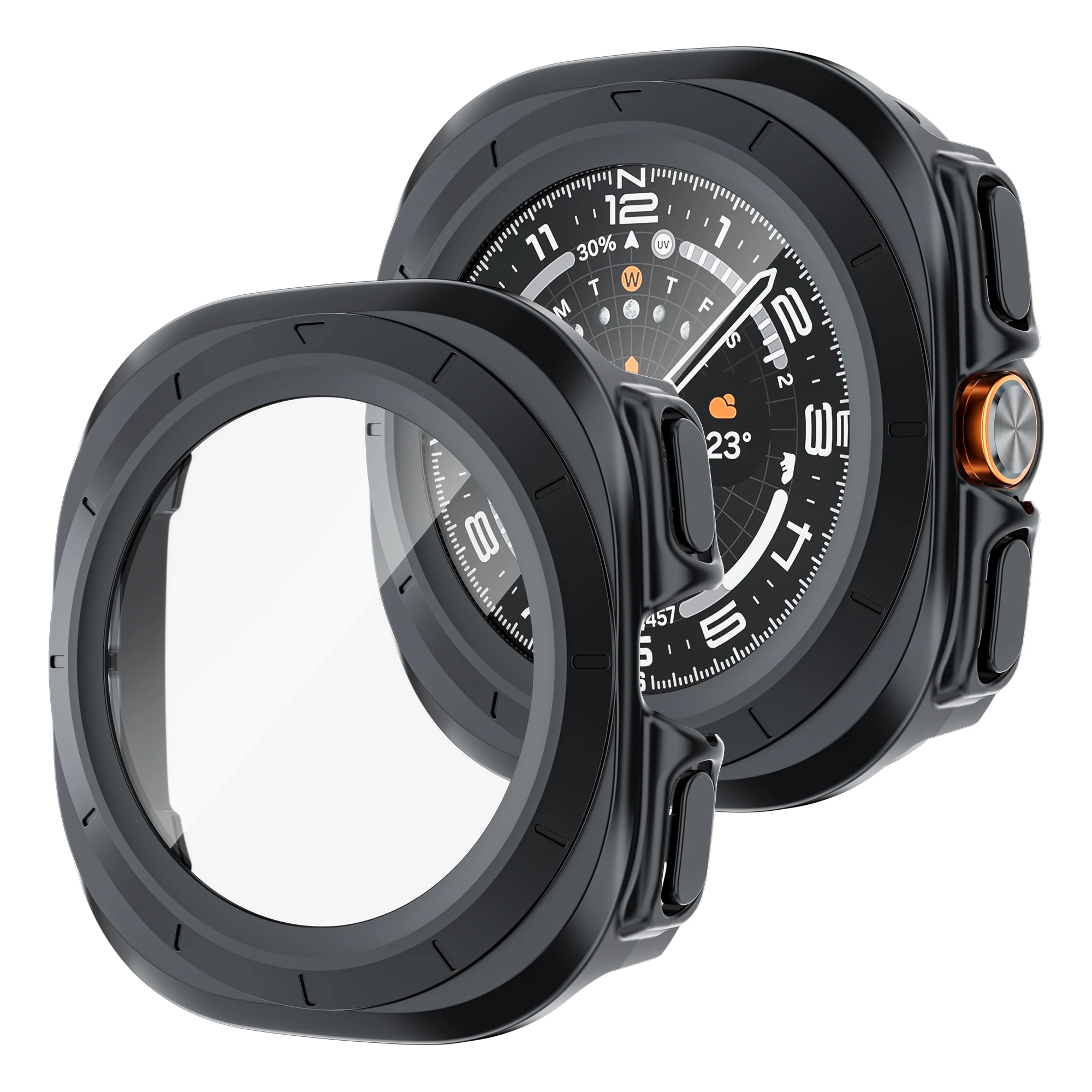 Schutzhülle für Samsung Galaxy Watch Ultra 47mm Zubehör Gehärtetes Glas Displayschutz Hartes PC-Gehäuse Galaxy Watch 7 Ultra Abdeckung – Detail 2