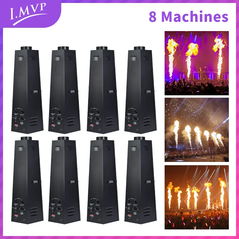 

8PCS Disco Dj Artificial Fire Works Party Equipment Hexagon Flame Machine DMX 512 for Concert Stage Wedding